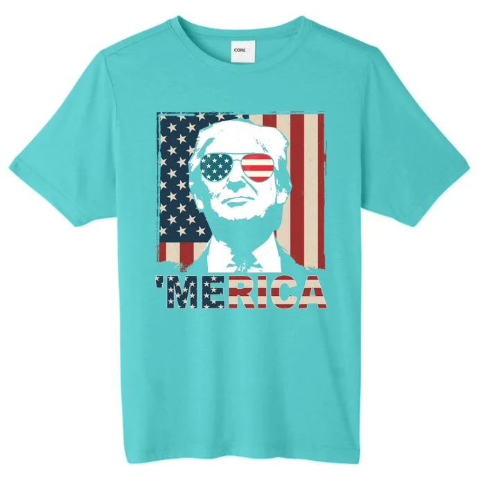 Merica Trump 4th Of July American Flag Republican ChromaSoft Performance T-Shirt