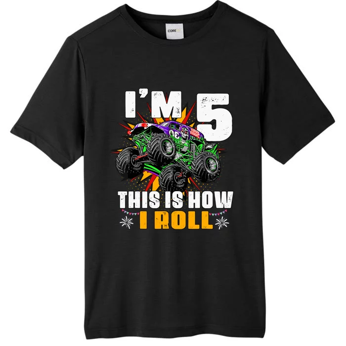 Monster Trucks 5th Birthday Party Five Years ChromaSoft Performance T-Shirt