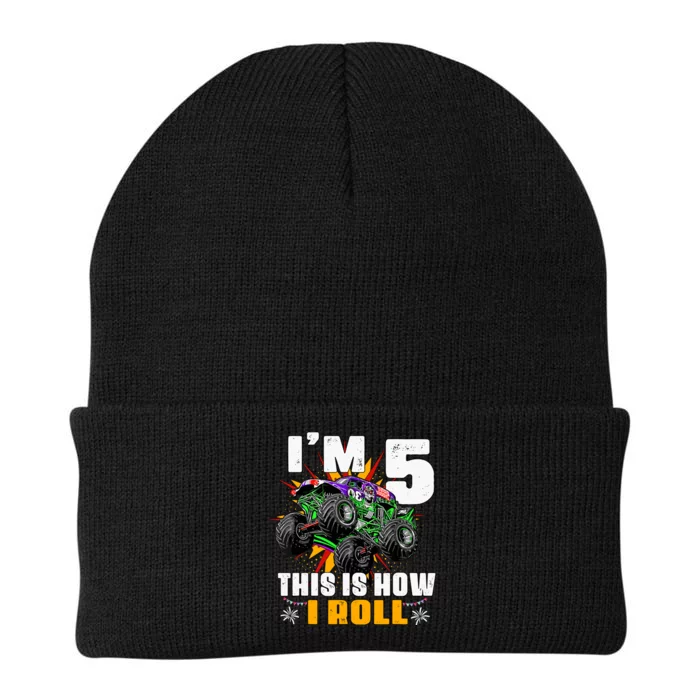 Monster Trucks 5th Birthday Party Five Years Knit Cap Winter Beanie