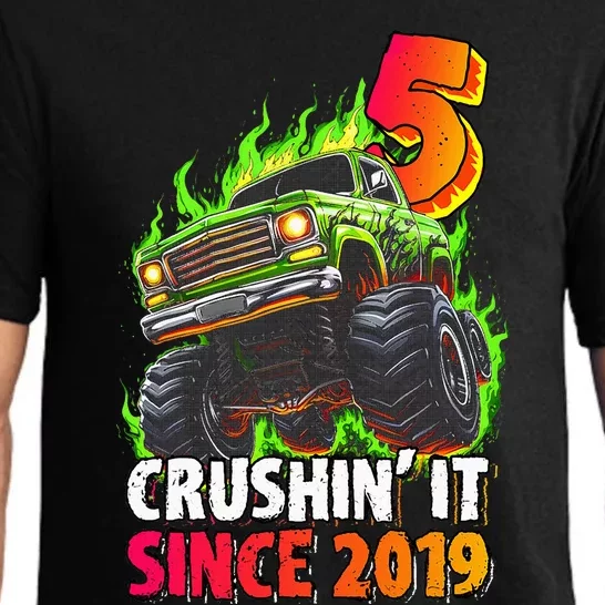 Monster Truck 5 Year Old  5th Birthday Party Born 2019 Pajama Set