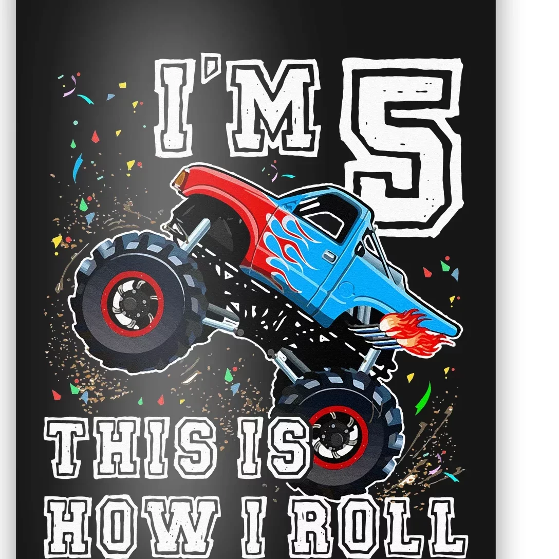 Monster Trucks 5th Birthday Party 5 Years Old Birthday Poster