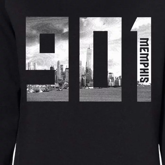 Memphis Tennessee 901 Area Code Skyline Womens California Wash Sweatshirt