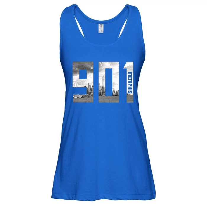 Memphis Tennessee 901 Area Code Skyline Ladies Essential Flowy Tank