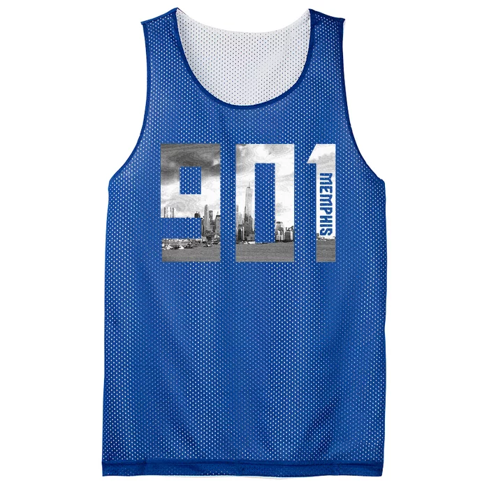 Memphis Tennessee 901 Area Code Skyline Mesh Reversible Basketball Jersey Tank