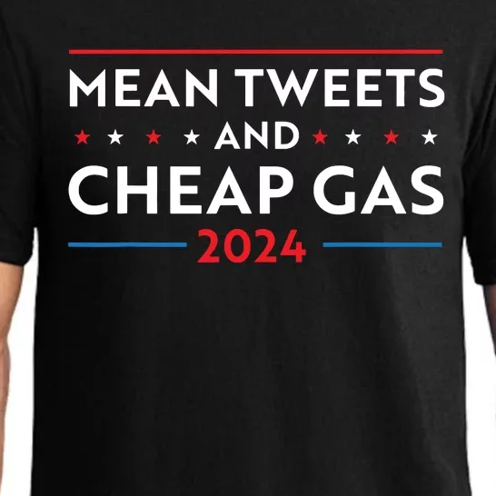 Mean Tweets And Cheap Gas Funny 2024 Pro Trump Pajama Set