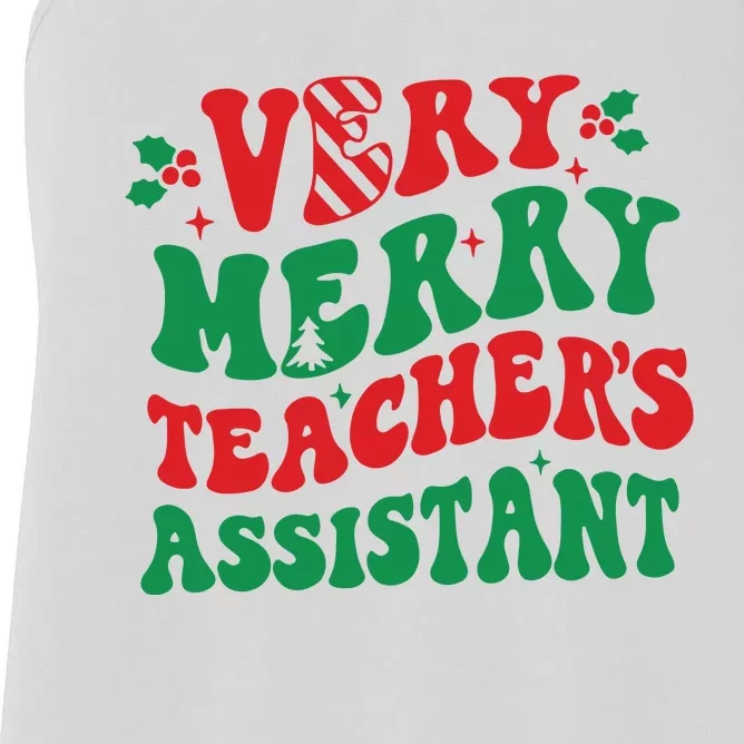 Merry Teaching Assistant Teacher Christmas Women's Racerback Tank