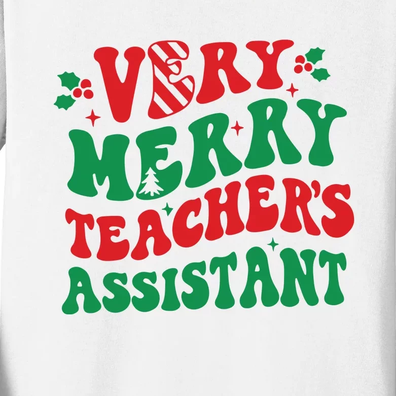 Merry Teaching Assistant Teacher Christmas Kids Long Sleeve Shirt