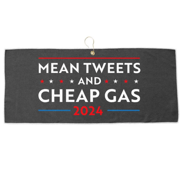 Mean Tweets And Cheap Gas Funny 2024 Pro Trump Large Microfiber Waffle Golf Towel