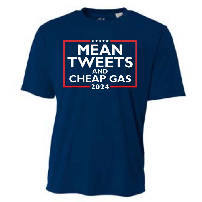 Mean Tweets And Cheap Gas Funny 2024 Protrump Election Cooling Performance Crew T-Shirt