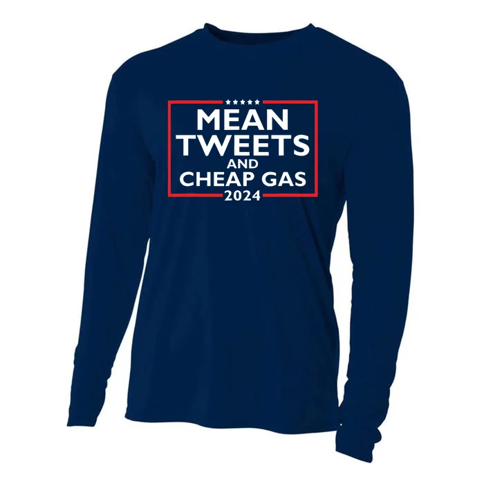 Mean Tweets And Cheap Gas Funny 2024 Protrump Election Cooling Performance Long Sleeve Crew