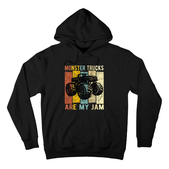 Monster Trucks Are My Jam Vintage Retro Monster Truck Tall Hoodie