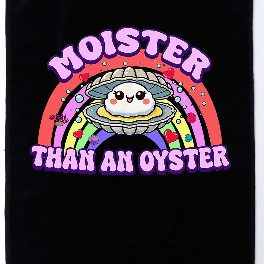 Moister Than An Oyster Funny Shellfish Seafood Platinum Collection Golf Towel