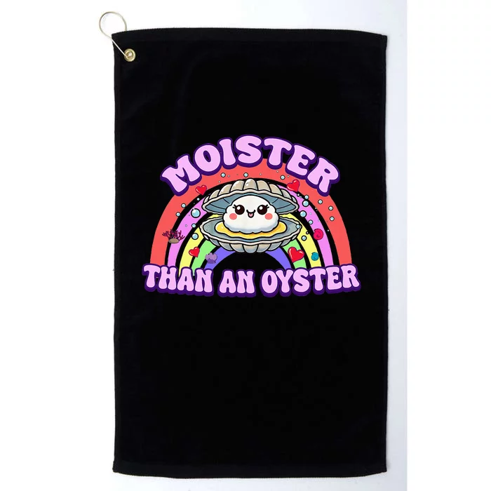 Moister Than An Oyster Funny Shellfish Seafood Platinum Collection Golf Towel