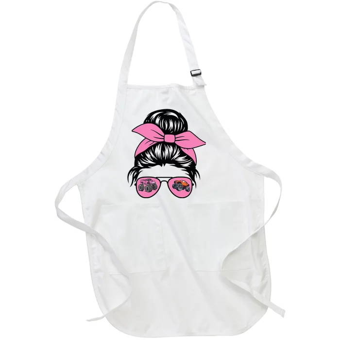 Monster Trucks Arena Smashers Jam Hot Messy Bun Full-Length Apron With Pocket