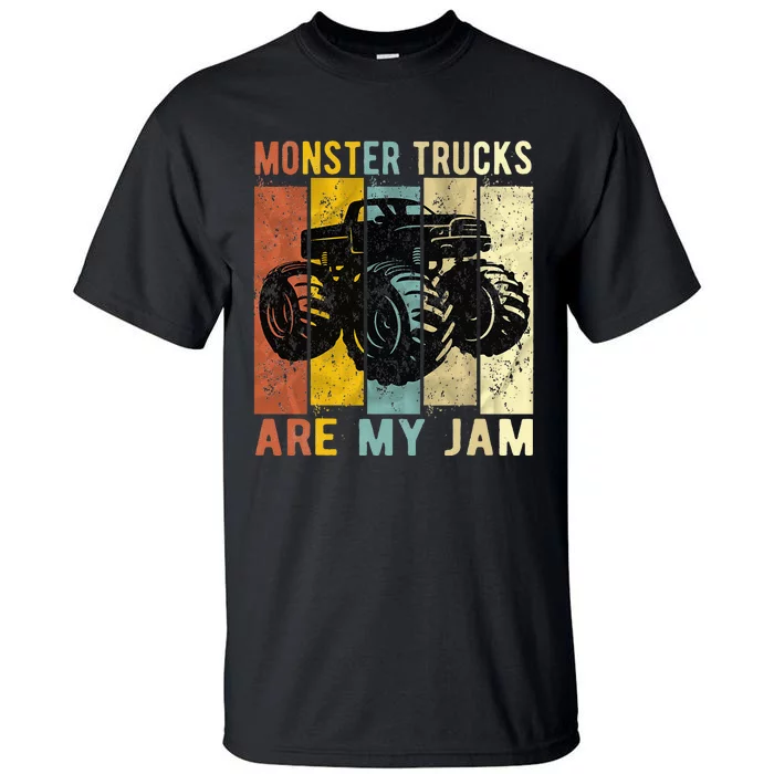 Monster Trucks Are My Jam Vintage Retro Monster Truck Tall T-Shirt