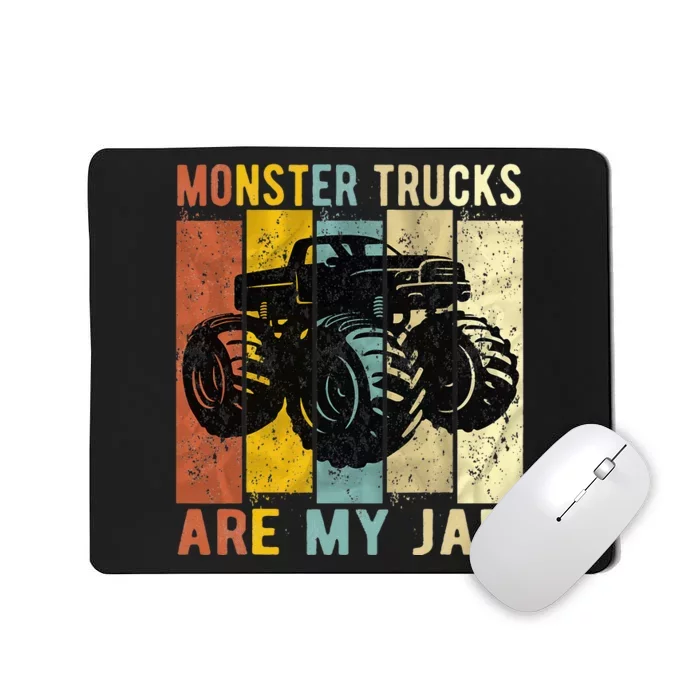 Monster Trucks Are My Jam Vintage Retro Monster Truck Mousepad