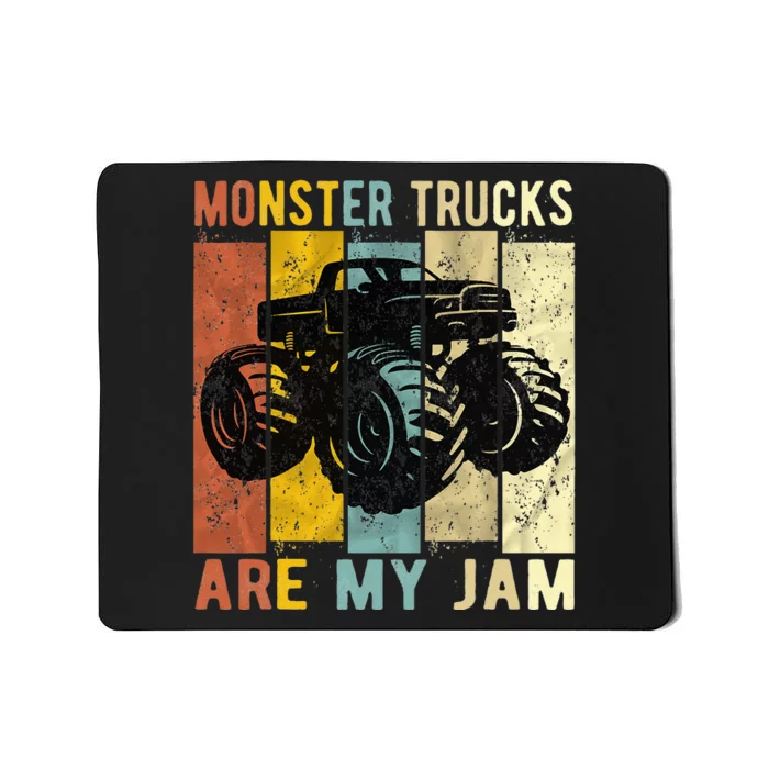 Monster Trucks Are My Jam Vintage Retro Monster Truck Mousepad