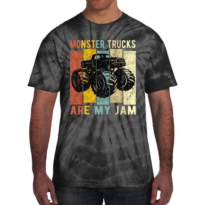 Monster Trucks Are My Jam Vintage Retro Monster Truck Tie-Dye T-Shirt