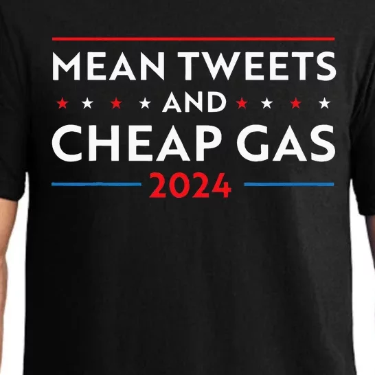 Mean Tweets And Cheap Gas Funny 2024 Pro Trump Men Women Pajama Set