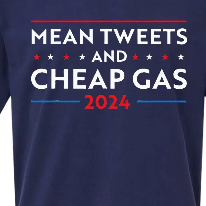 Mean Tweets And Cheap Gas Funny 2024 Pro Trump Men Women Sueded Cloud Jersey T-Shirt