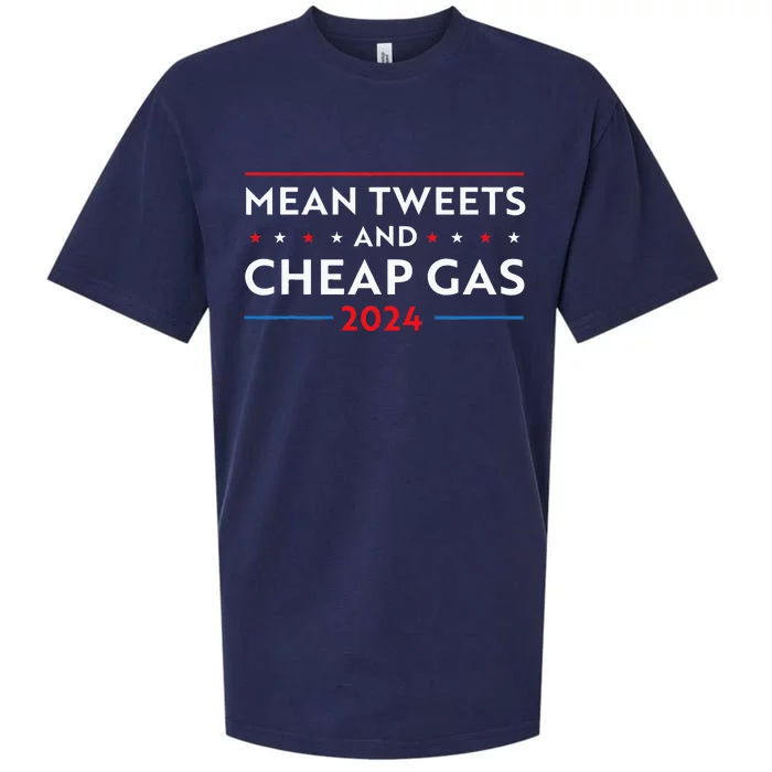 Mean Tweets And Cheap Gas Funny 2024 Pro Trump Men Women Sueded Cloud Jersey T-Shirt