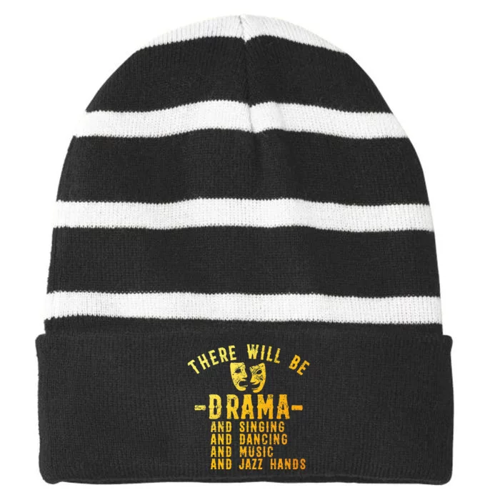 Musical Theatre Art For Women Theater Actor Broadway Striped Beanie with Solid Band