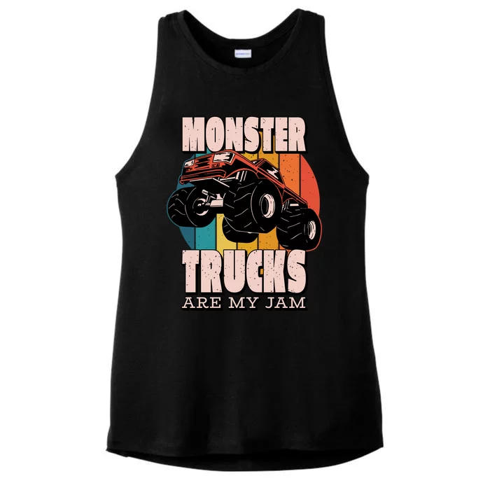 Monster Trucks Are My Jam Ladies Tri-Blend Wicking Tank