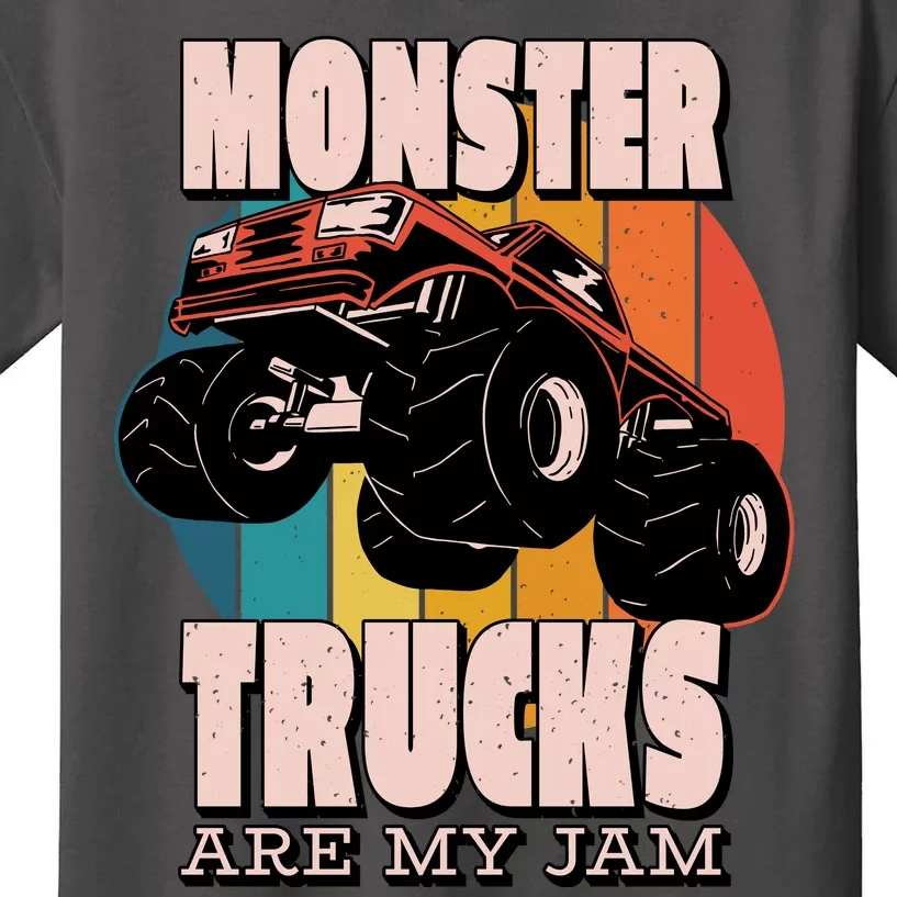 Monster Trucks Are My Jam Kids T-Shirt