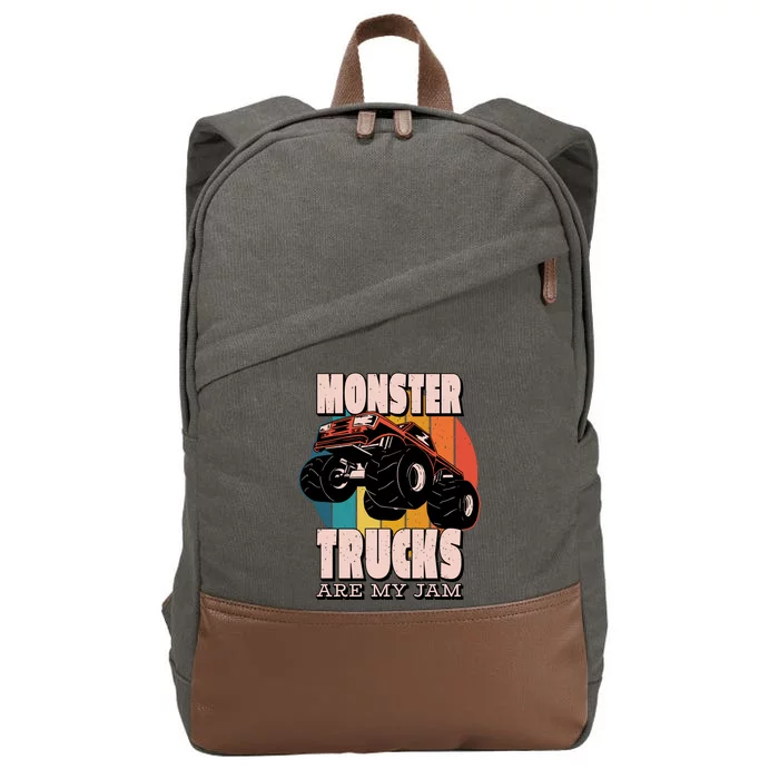 Monster Trucks Are My Jam Cotton Canvas Backpack