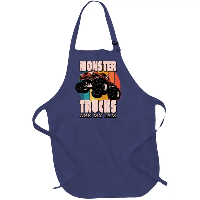 Monster Trucks Are My Jam Full-Length Apron With Pocket