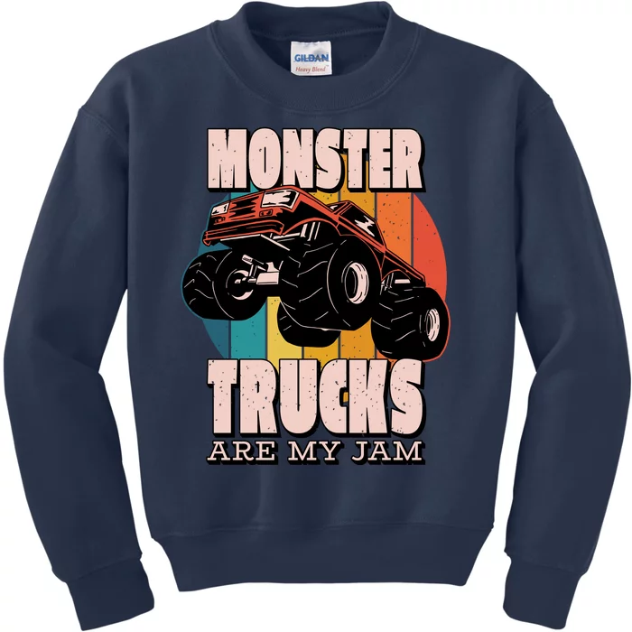 Monster Trucks Are My Jam Kids Sweatshirt