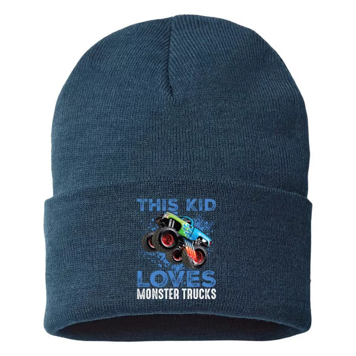 Monster Trucks Are My Jam For Boy Sustainable Knit Beanie