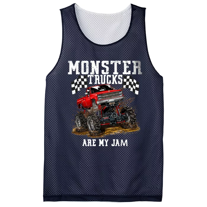 Monster Truck Are My Jam Gift Vintage Mesh Reversible Basketball Jersey Tank