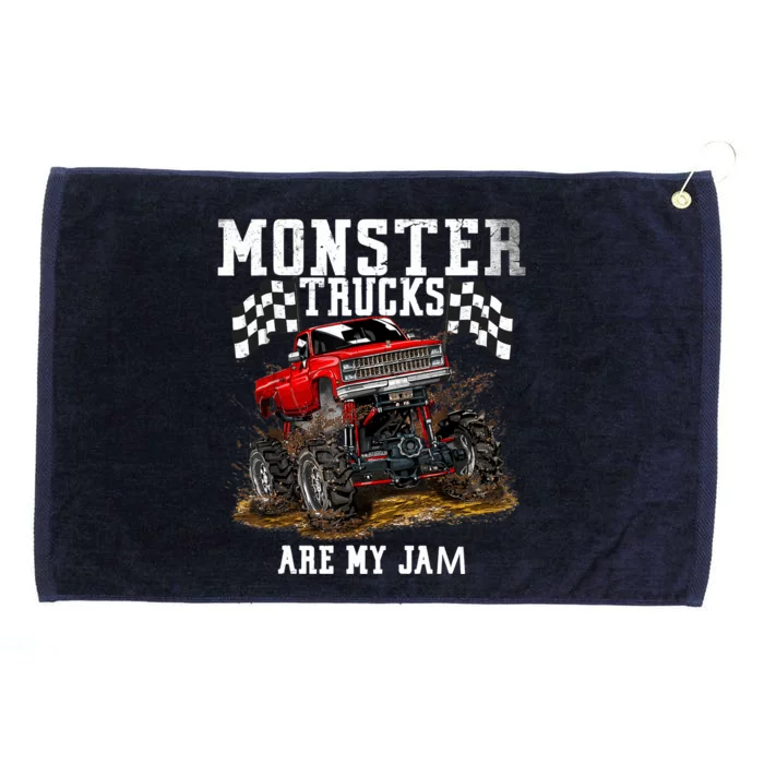 Monster Truck Are My Jam Gift Vintage Grommeted Golf Towel