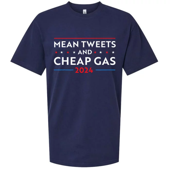 Mean Tweets And Cheap Gas Funny 2024 Pro Trump Men Women Sueded Cloud Jersey T-Shirt