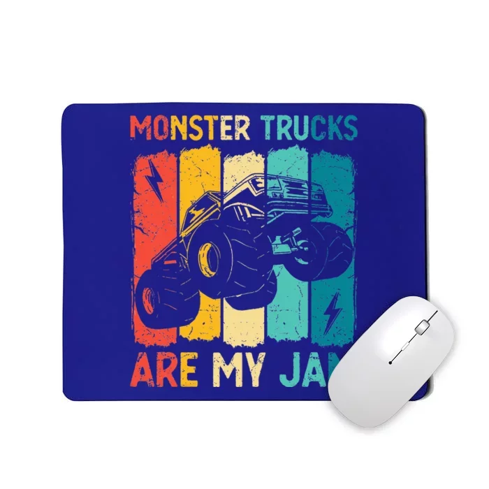 Monster Trucks Are My Jam Retro Vintage Monster Truck Mousepad