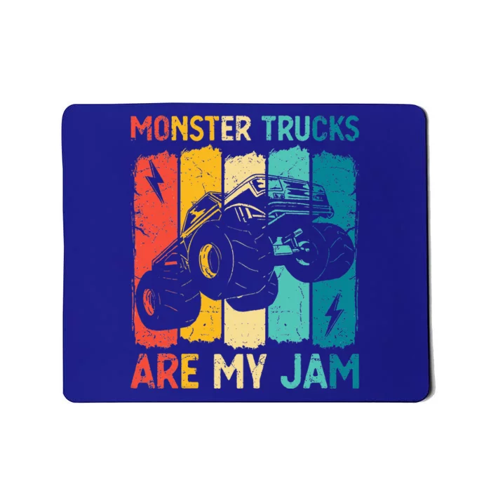 Monster Trucks Are My Jam Retro Vintage Monster Truck Mousepad