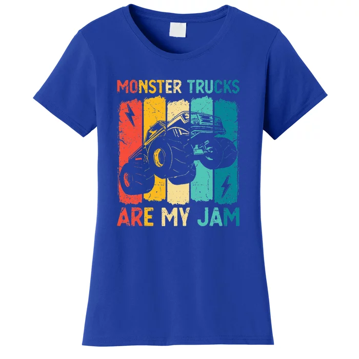 Monster Trucks Are My Jam Retro Vintage Monster Truck Women's T-Shirt