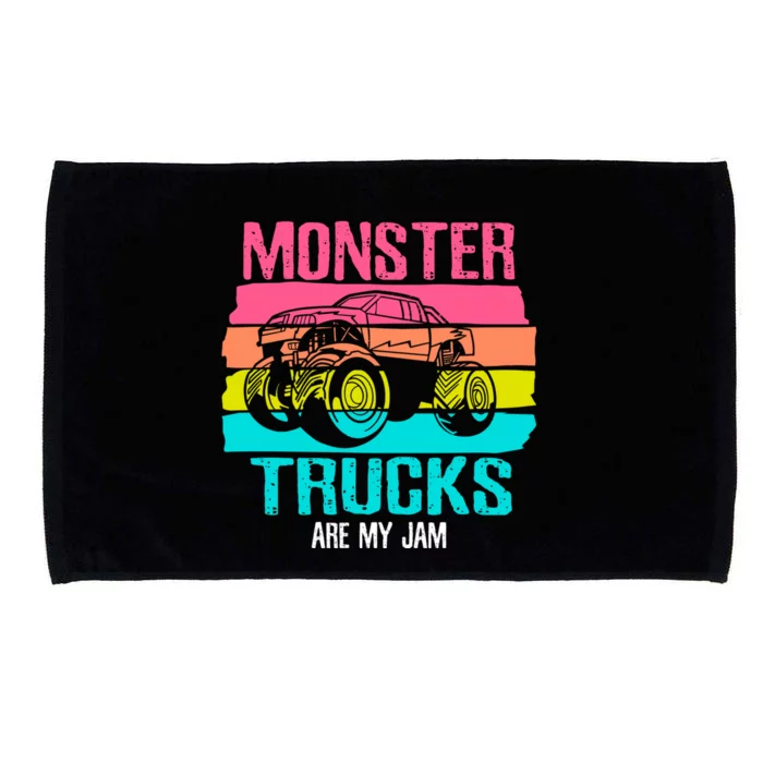 Monster Trucks Are My Jam Engines Truck Car Lovers Trucker Gift Microfiber Hand Towel