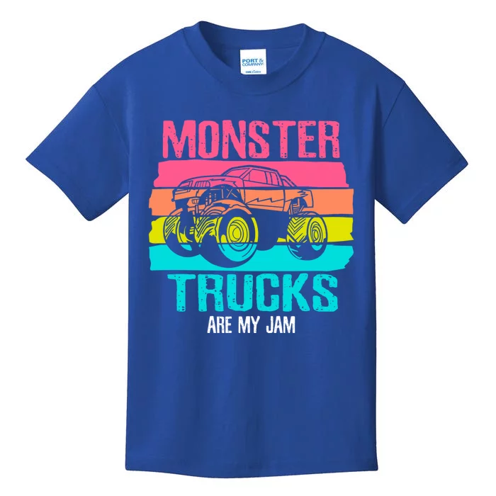 Monster Trucks Are My Jam Engines Truck Car Lovers Trucker Gift Kids T-Shirt