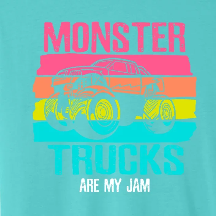 Monster Trucks Are My Jam Engines Truck Car Lovers Trucker Gift ChromaSoft Performance T-Shirt