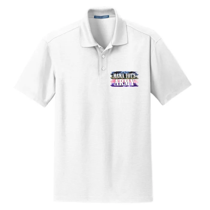 Mama Tots Army Dry Zone Grid Performance Polo