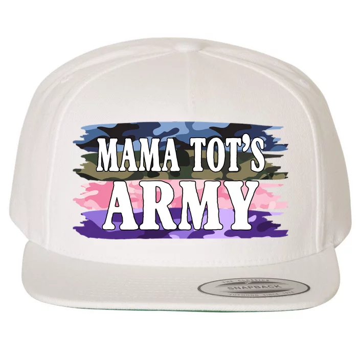 Mama Tots Army Wool Snapback Cap