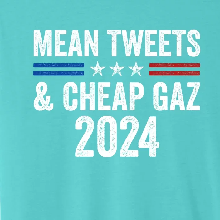 Mean Tweets And Cheap Gas Funny Donald Trump 2024 ChromaSoft Performance T-Shirt