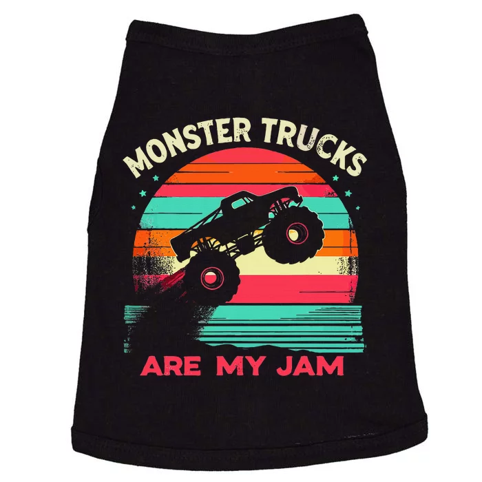 Monster Trucks Are My Jam Sunset Doggie Tank