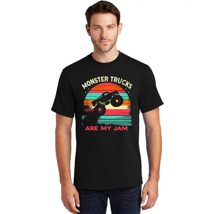 Monster Trucks Are My Jam Sunset Tall T-Shirt