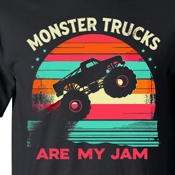 Monster Trucks Are My Jam Sunset Tall T-Shirt