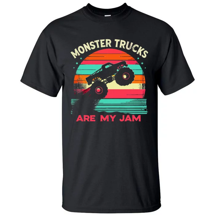 Monster Trucks Are My Jam Sunset Tall T-Shirt