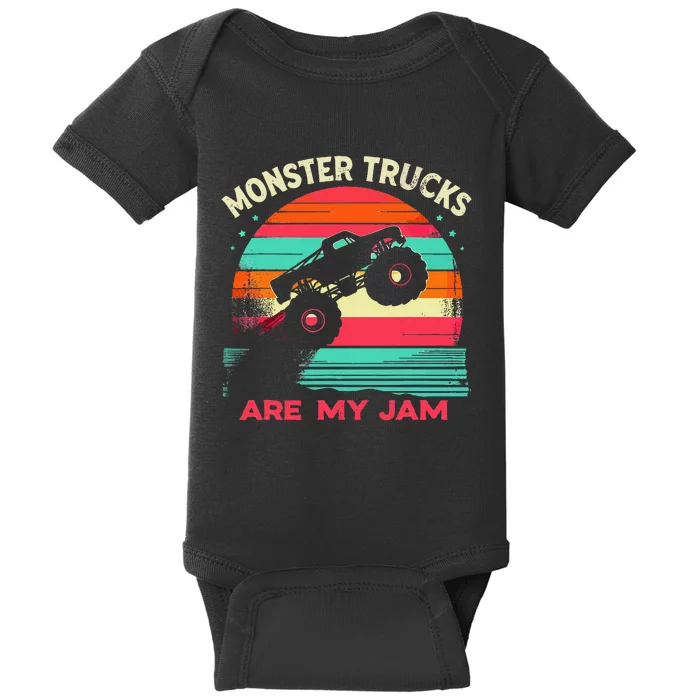 Monster Trucks Are My Jam Sunset Baby Bodysuit