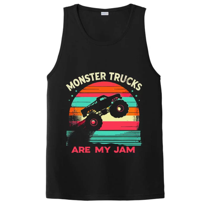 Monster Trucks Are My Jam Sunset Performance Tank